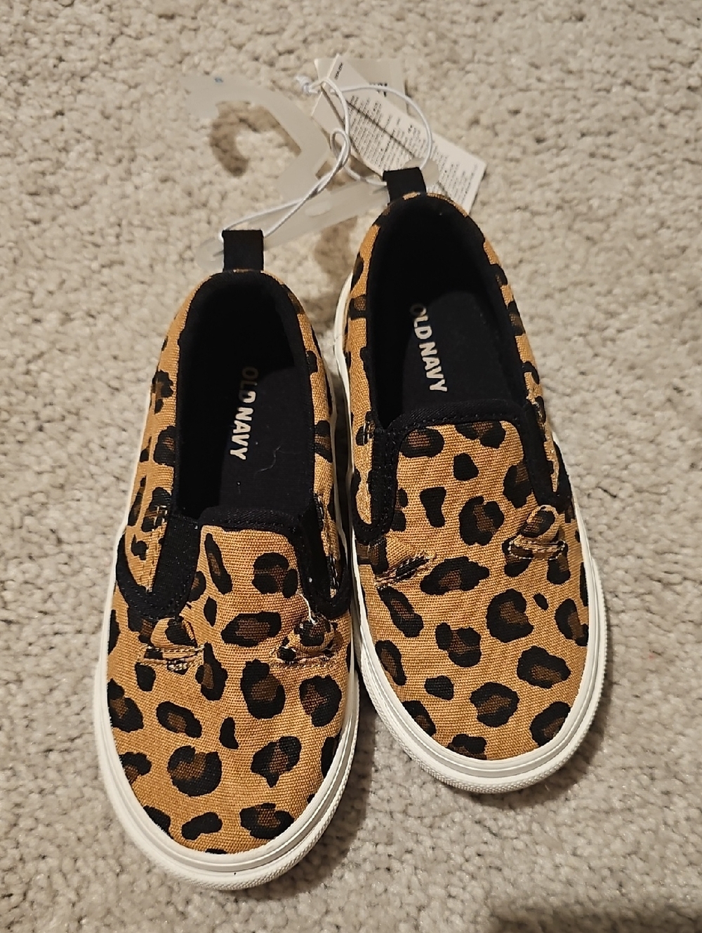 Old Navy Kids Leopard Slip-On Sneakers - Tan & Black